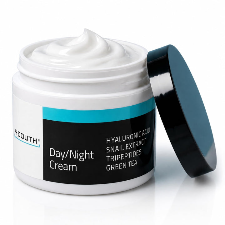 YEOUTH front jar showing 4 oz face cream for everyday hydration