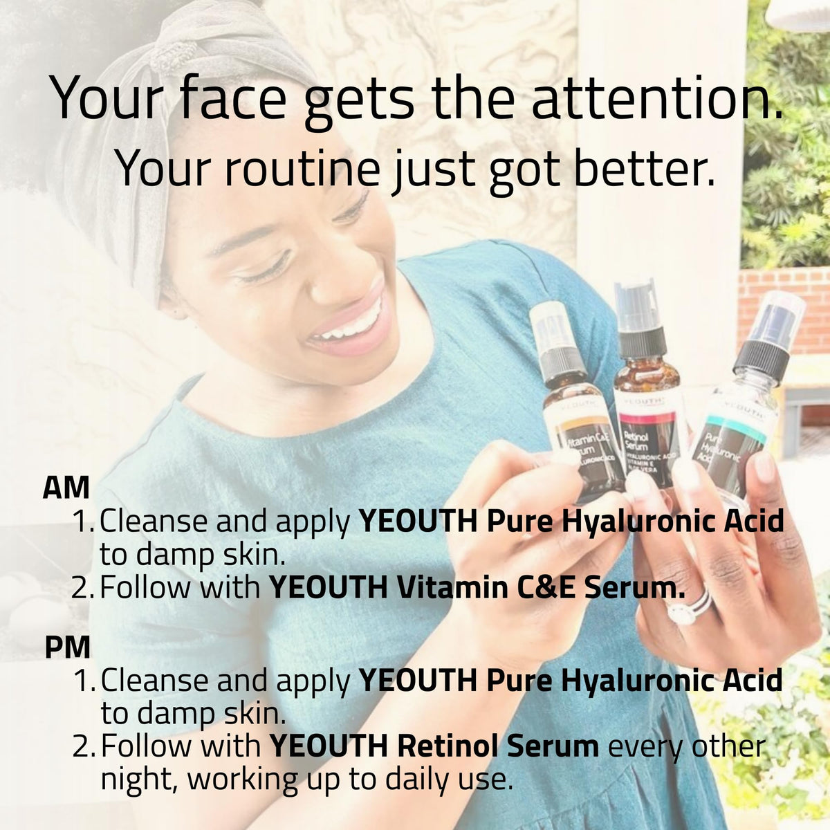 YEOUTH label close-up highlighting ingredients and fragrance-free benefit