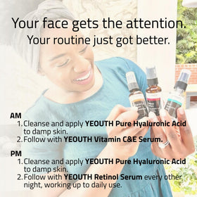 YEOUTH label close-up highlighting ingredients and fragrance-free benefit