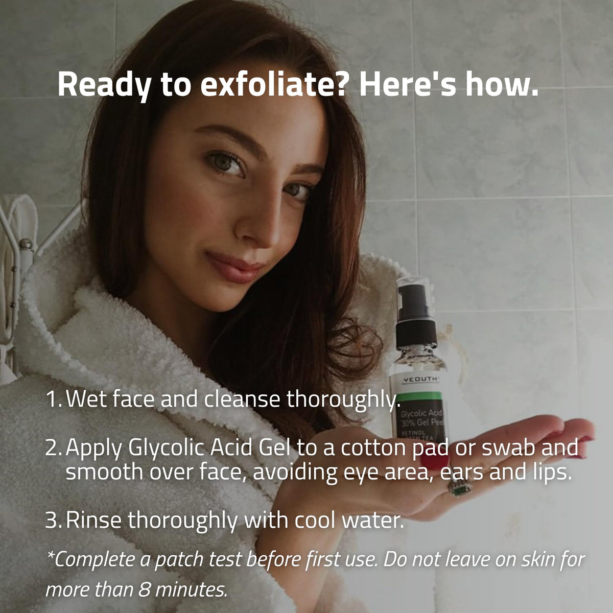 YEOUTH bottle on bathroom counter in lifestyle setting showing daily routine