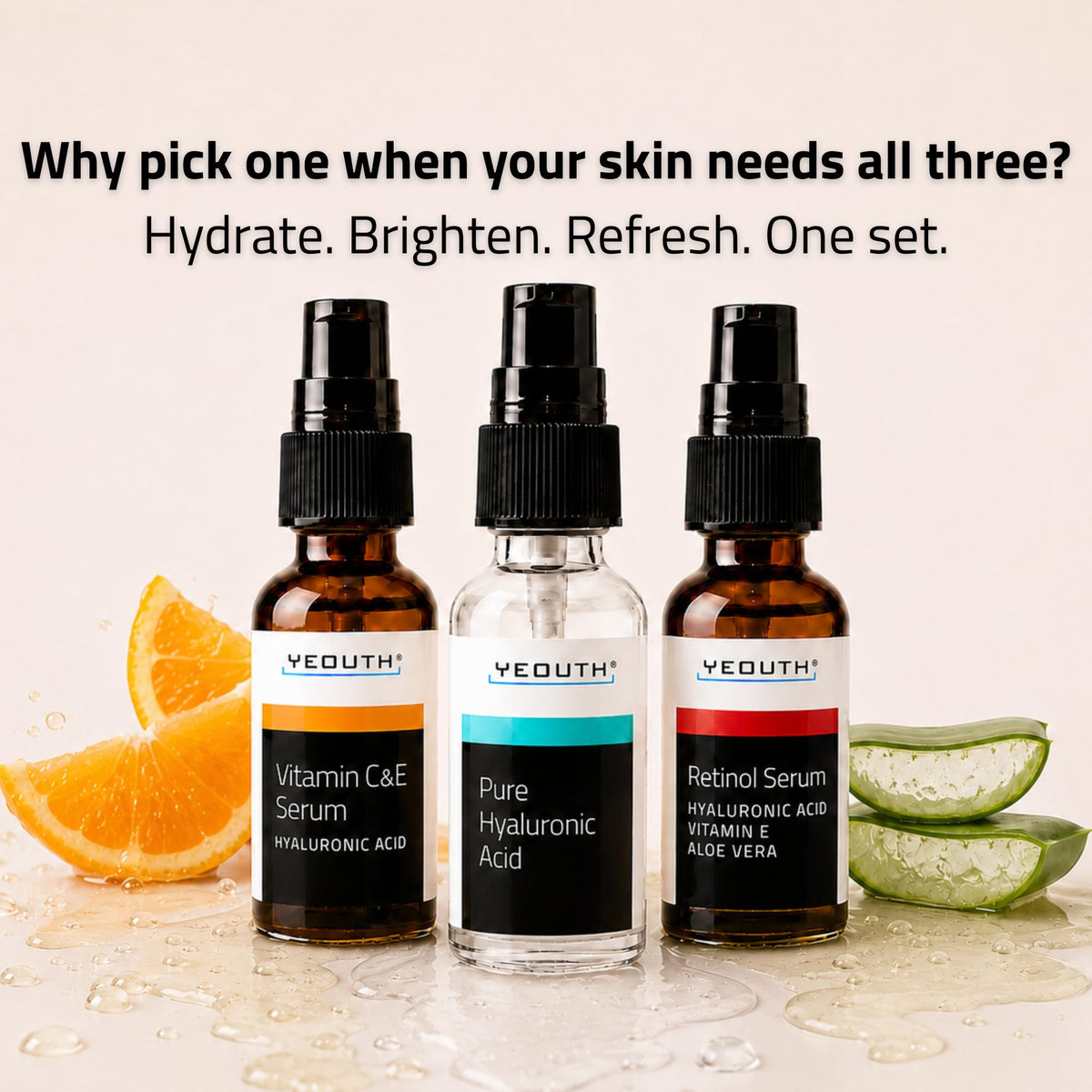 YEOUTH retinol serum dropper dispensing product for targeted smoothing