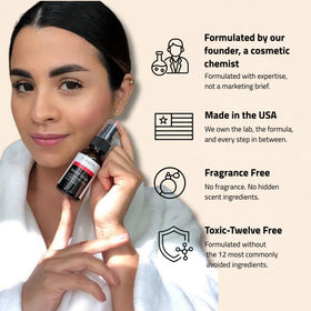 YEOUTH serum on hand demonstrating lightweight spread and hydration