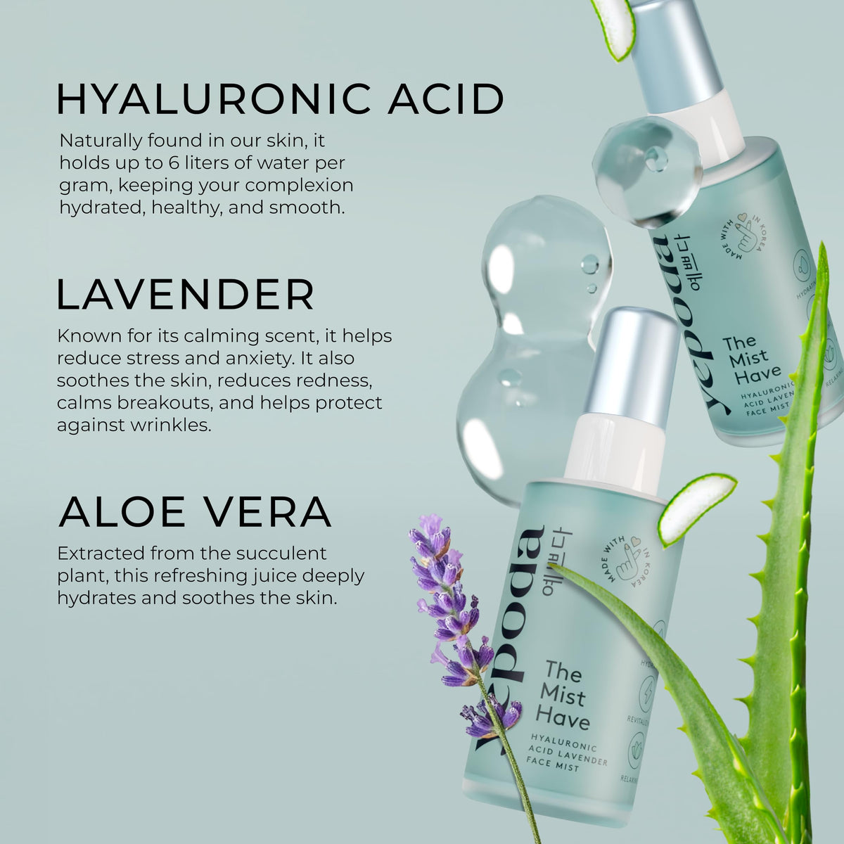 Yepoda makeup prep mist in use to prime skin and enhance makeup application