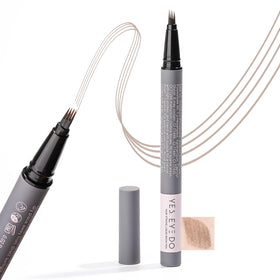 YES.EYE DO front view of pencil showing slim gray barrel and cap for easy control