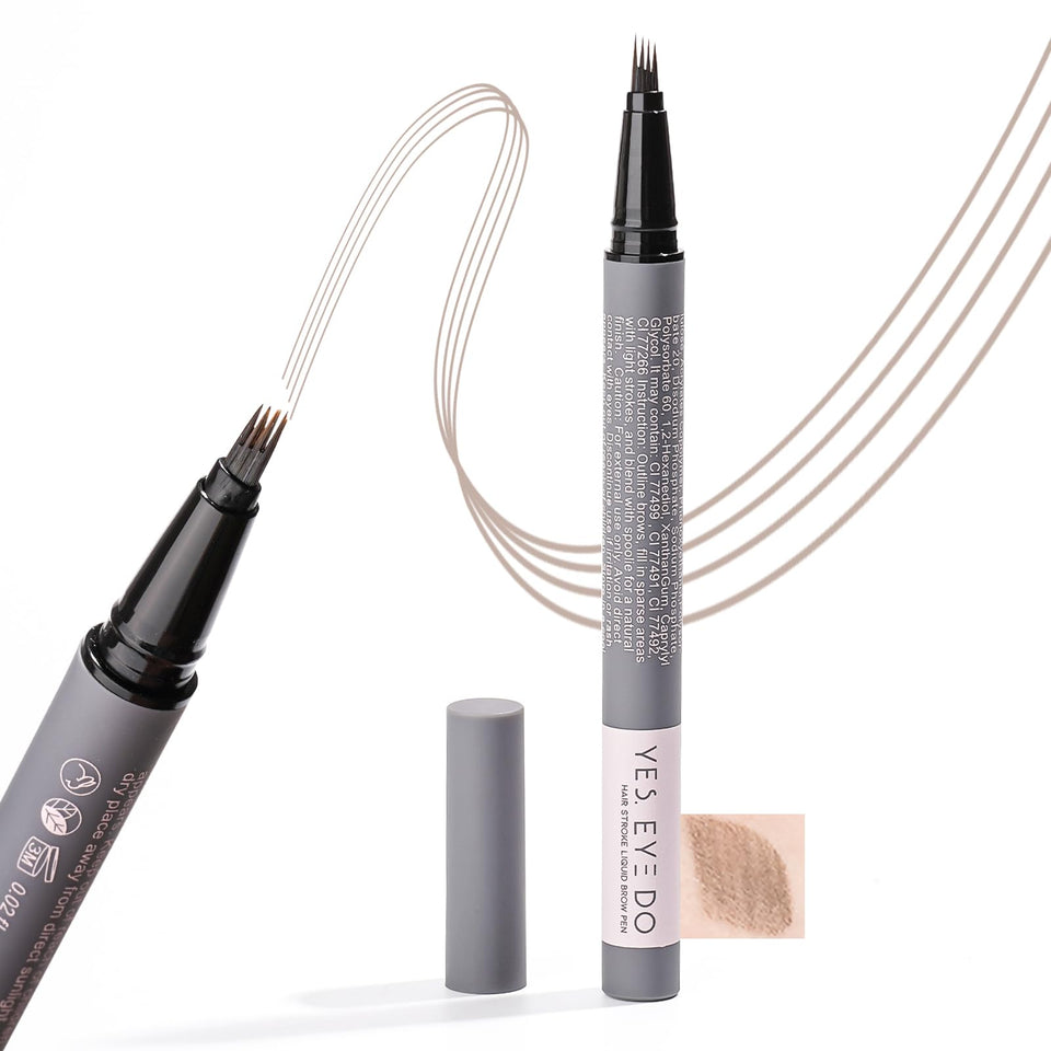 YES.EYE DO front view of pencil showing slim gray barrel and cap for easy control
