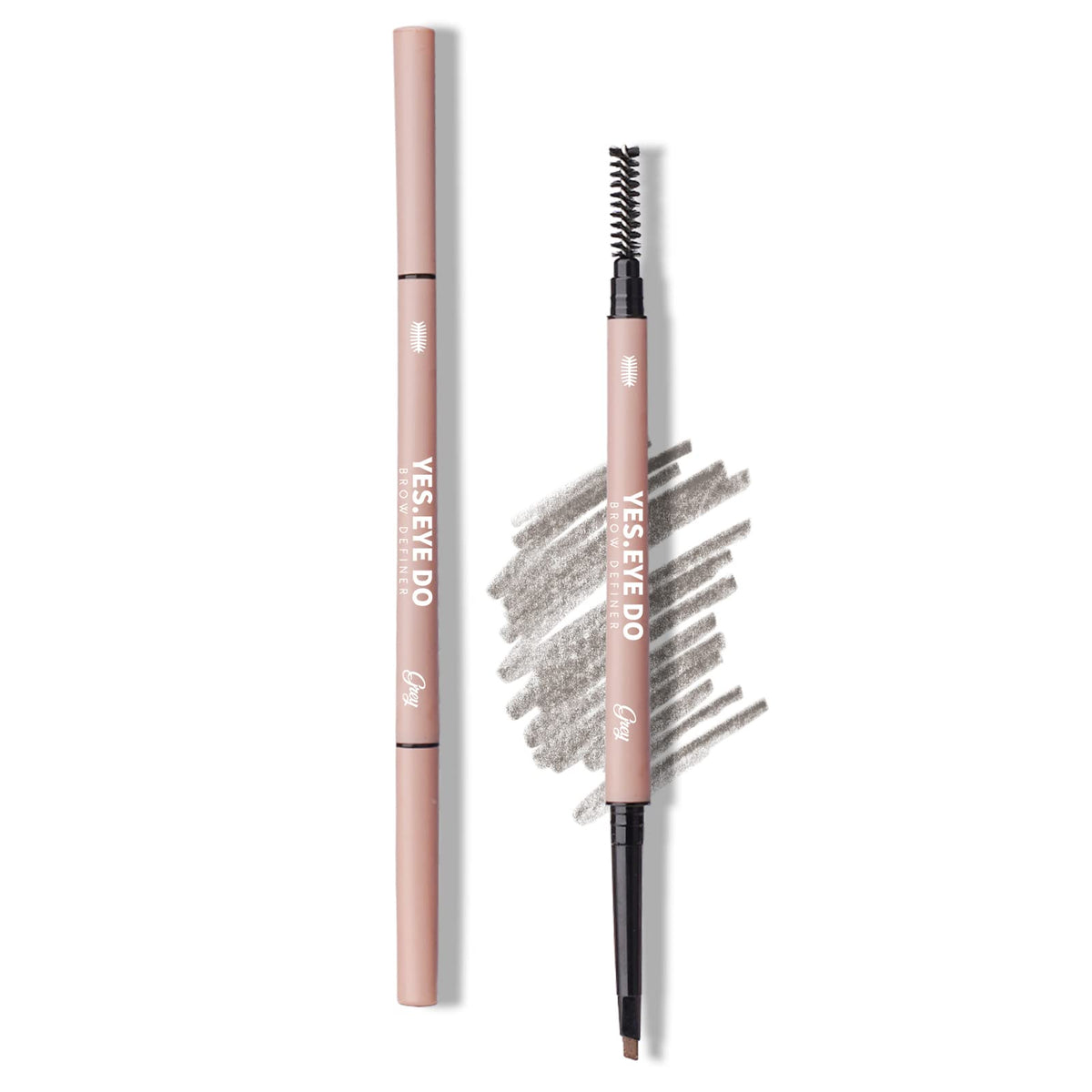YES.EYE DO pencil front packaging showing product and gentle grey tone for natural brows