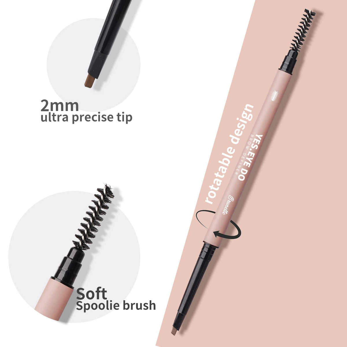 YES.EYE DO ultra-fine tip close-up creating precise hair-like strokes for realistic brows