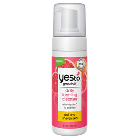 Yes To grapefruit front packaging showing bright bottle and benefit