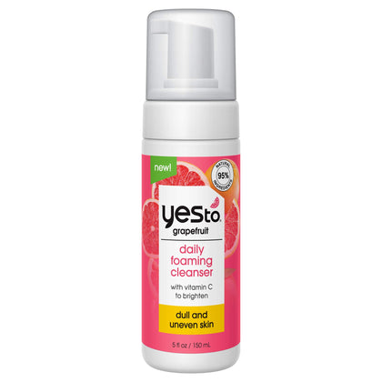 Yes To grapefruit front packaging showing bright bottle and benefit