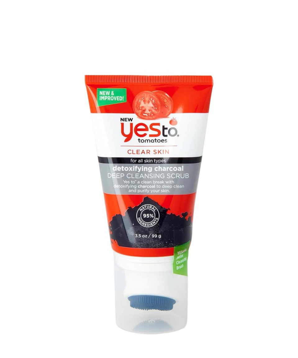 Yes To bottle front view showing label and detoxifying cleanser benefits