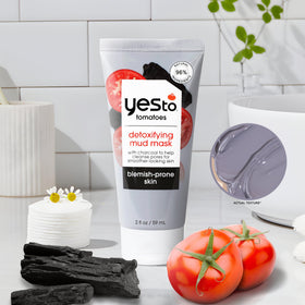 Yes To Tomatoes ingredient label showing natural tomato extract and salicylic acid