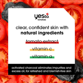 Yes To Tomatoes mask texture close-up showcasing smooth charcoal cream