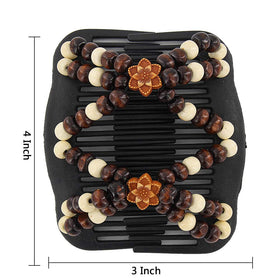 Yeshan close-up of wood beads highlighting decorative detail and durability