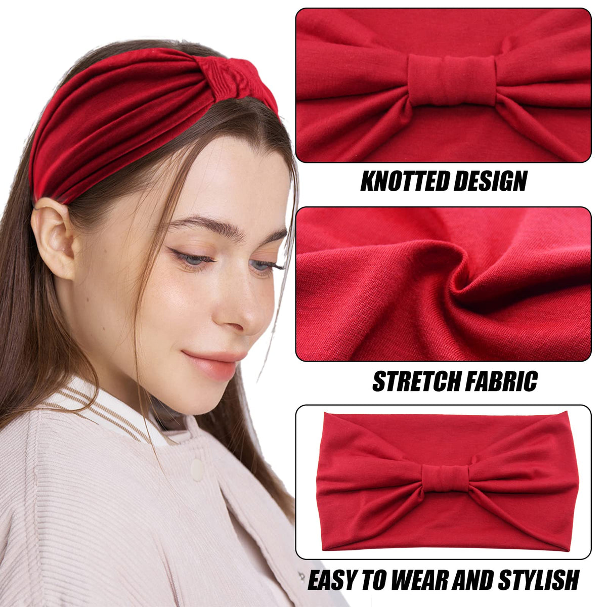 Yeshan headband worn during yoga demonstrating sweat control and grip