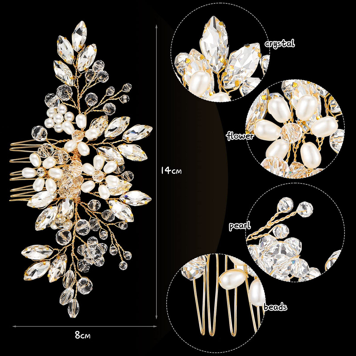 Yeshone adjustable pearl wire detail showing flexible hairstyling benefit