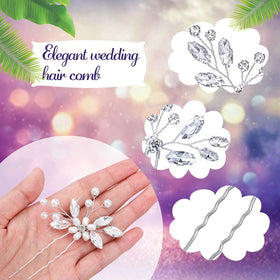 Yeshone U-shaped pins woven through braid providing decorative shimmer and grip