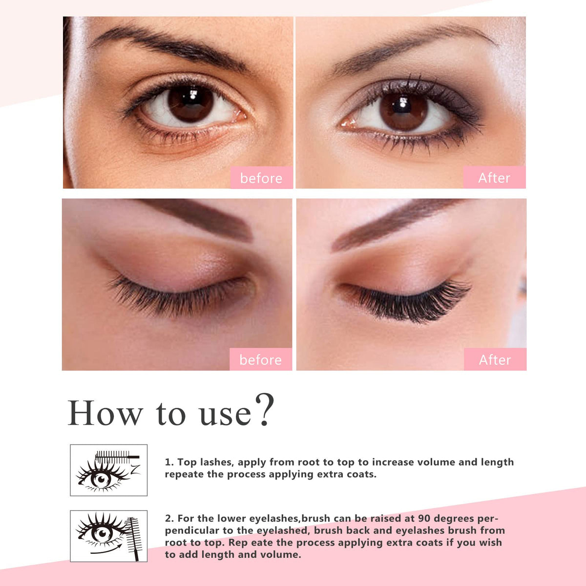 YEUGSCKA before and after lashes with thicker, longer appearance