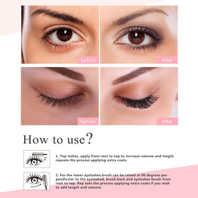 YEUGSCKA before and after lashes with thicker, longer appearance