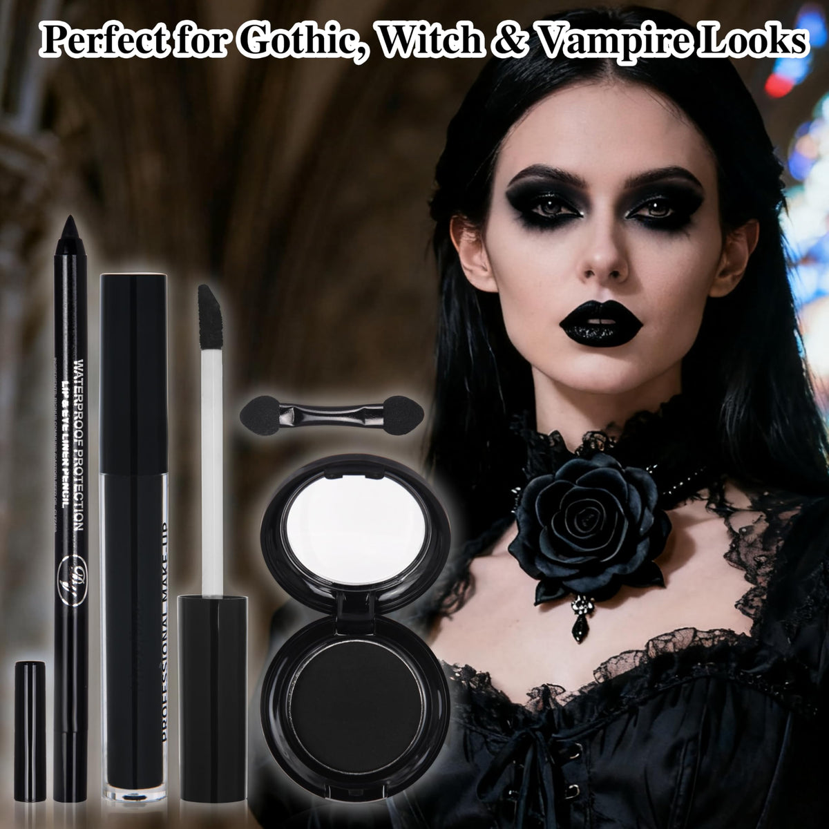 Yeweian close-up of matte black eyeshadow texture for bold smokey eyes