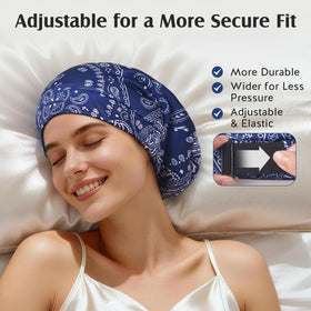 YFONG bonnet worn while sleeping to protect hair and reduce frizz