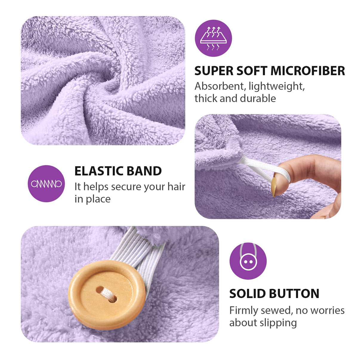 YFONG button and loop detail for secure, no-slip fit