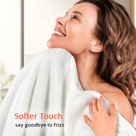 YFONG button and elastic loop detail ensures secure fit and hands-free drying benefit