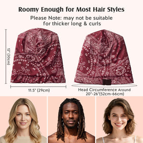 YFONG pictured holding curly hair to show roomy interior capacity