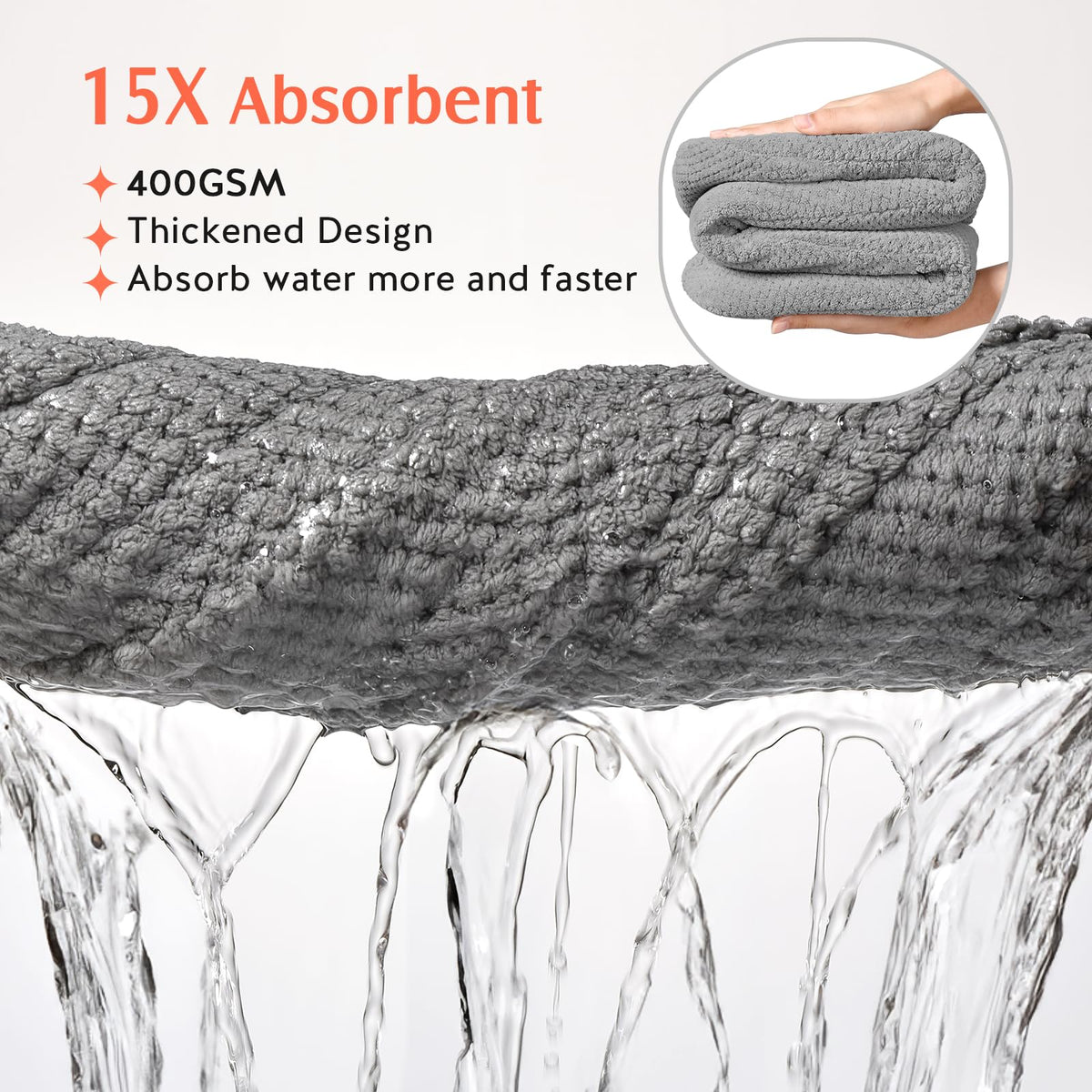YFONG close-up microfiber texture showing absorbent, plush fibers