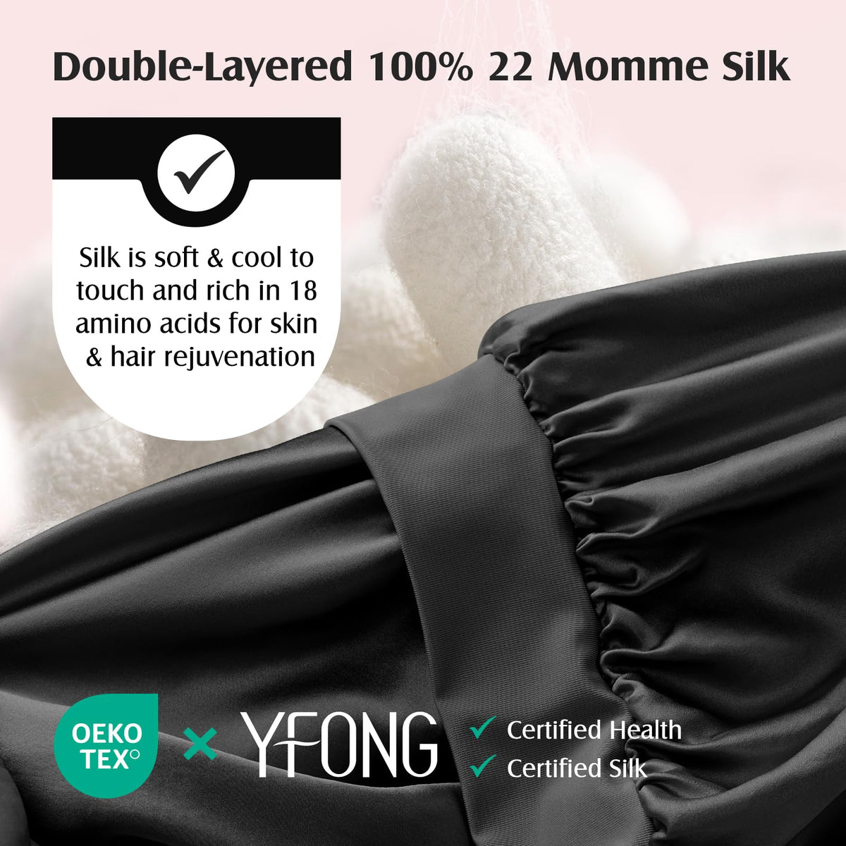 YFONG double-layer silk close-up highlighting smooth texture and durability