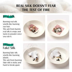 YFONG flat-lay showing silk sheen and texture delivering cooled, breathable comfort