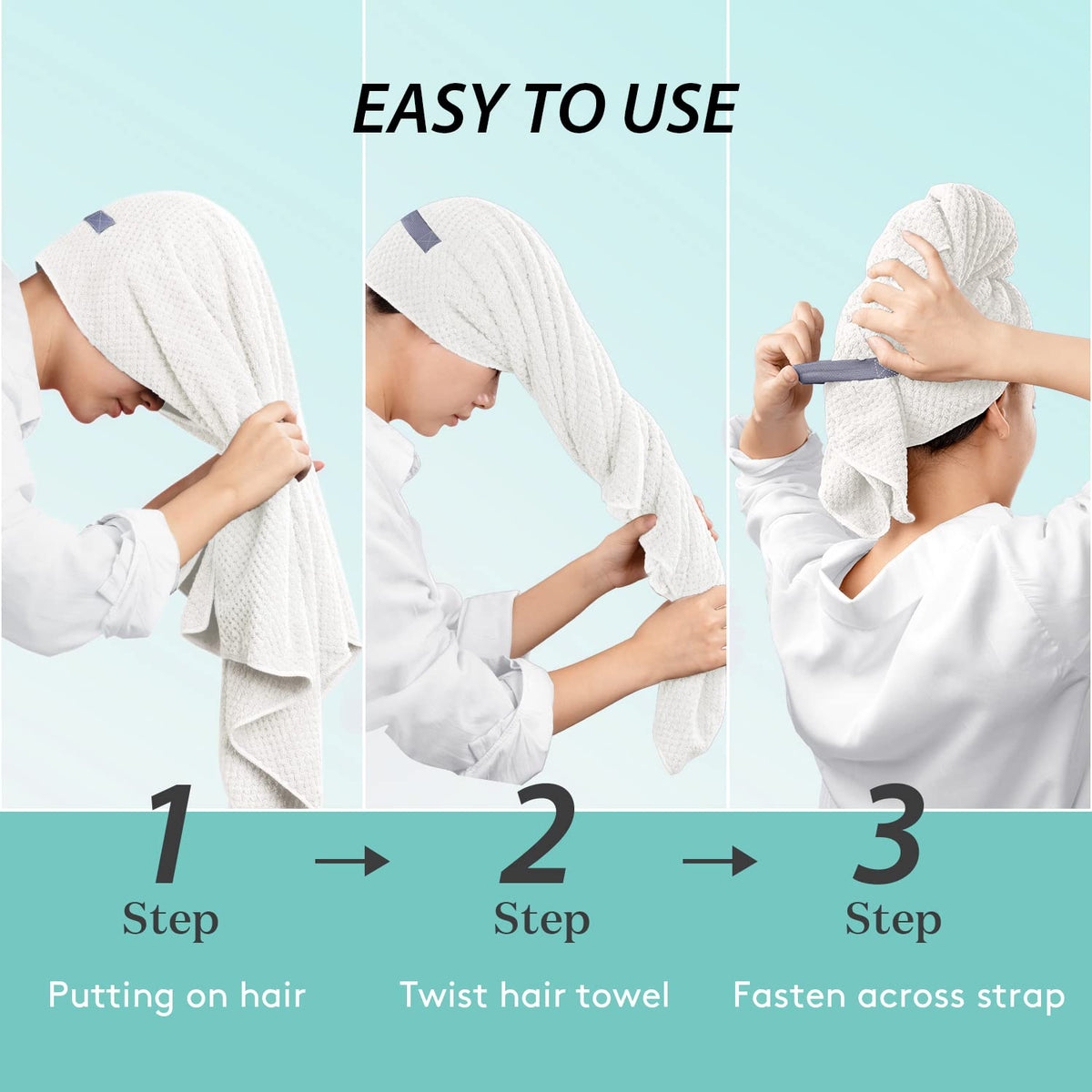 YFONG towel on bathroom counter staged for routine showing multitasking ease