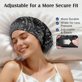 YFONG bonnet worn by model showing versatile turban-style daytime wear