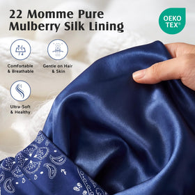YFONG close-up of 22 momme mulberry silk lining reducing friction