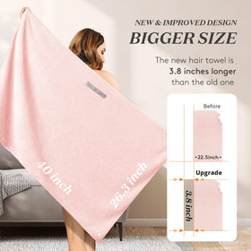 YFONG towel draped on chair showing large dimensions and coverage