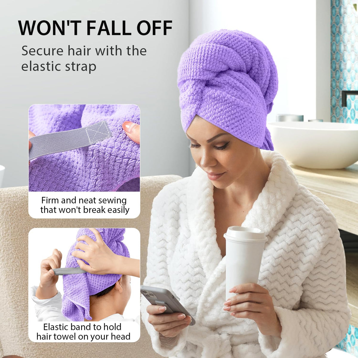 YFONG towel next to standard towel showing extra coverage benefit