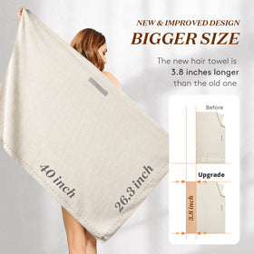 YFONG size comparison with towel illustrating extra coverage benefit
