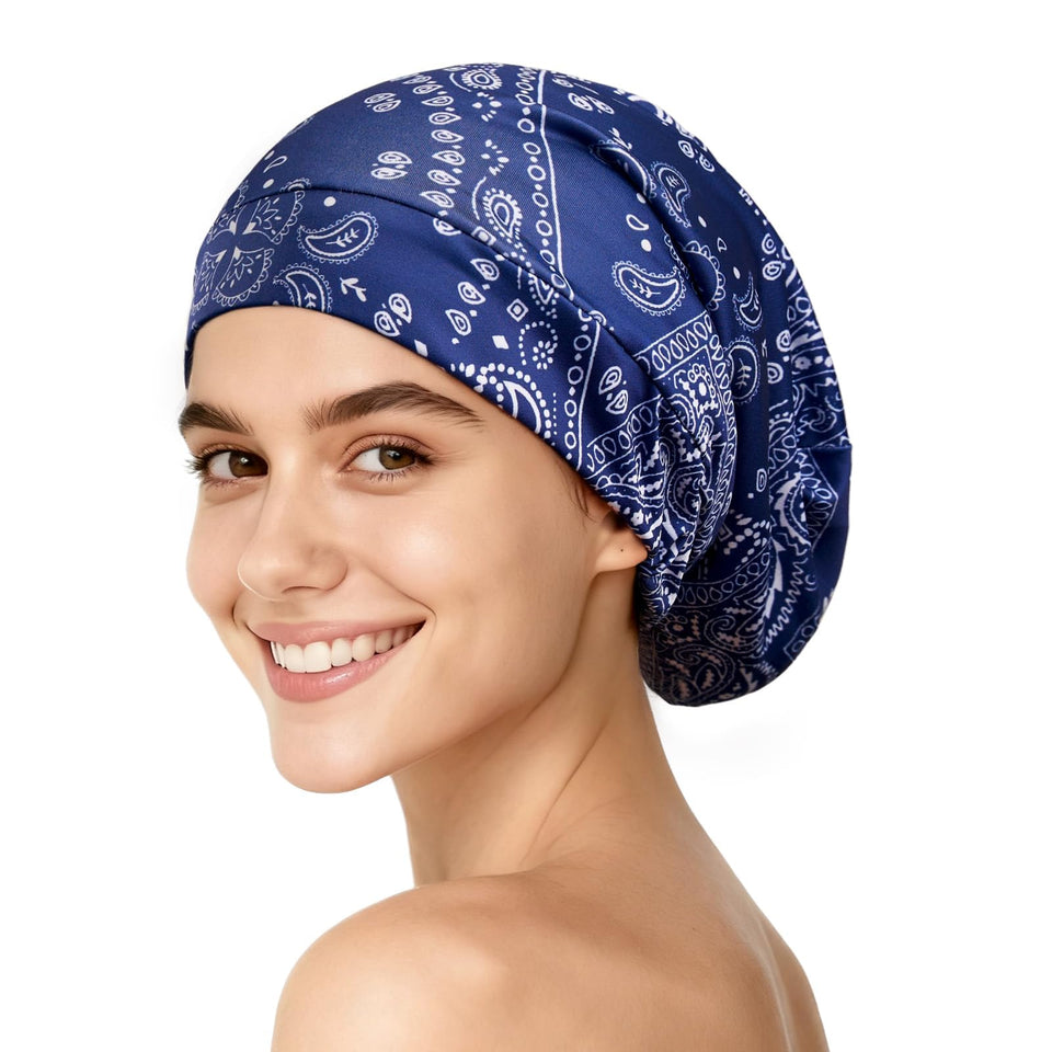 YFONG bonnet front packaging showing elegant printed outer and silk benefit
