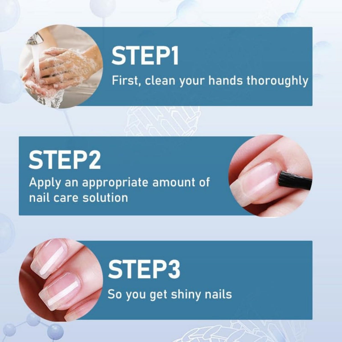 YG LianKai before and after nails showing improved shine and strength