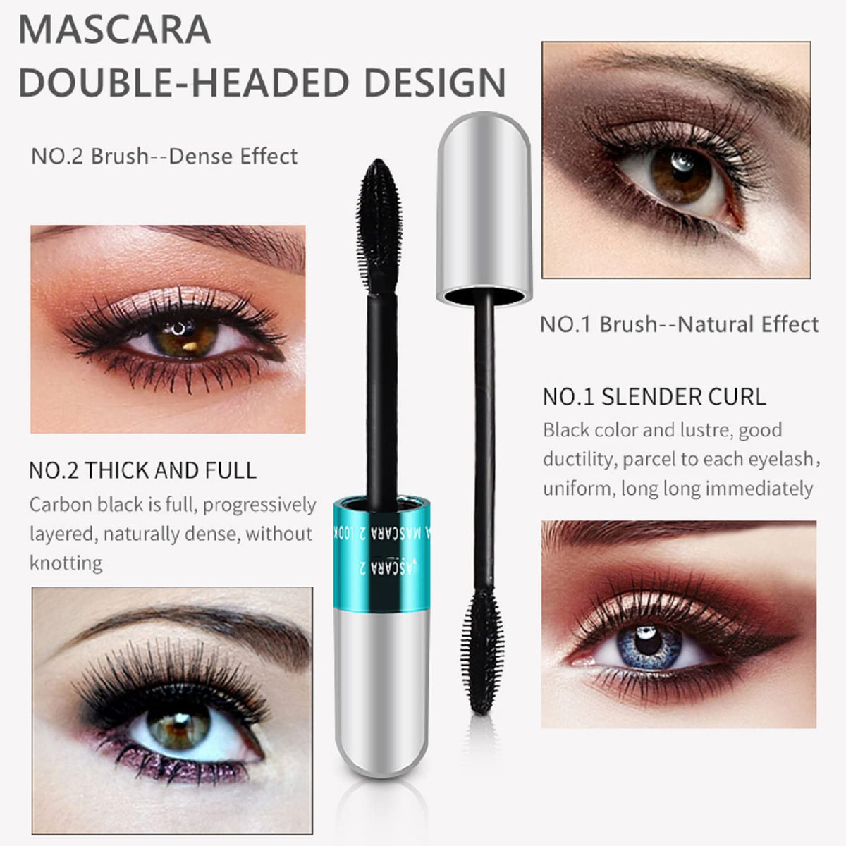 YG LianKai mascara wand closeup highlighting fiber formula for lengthening