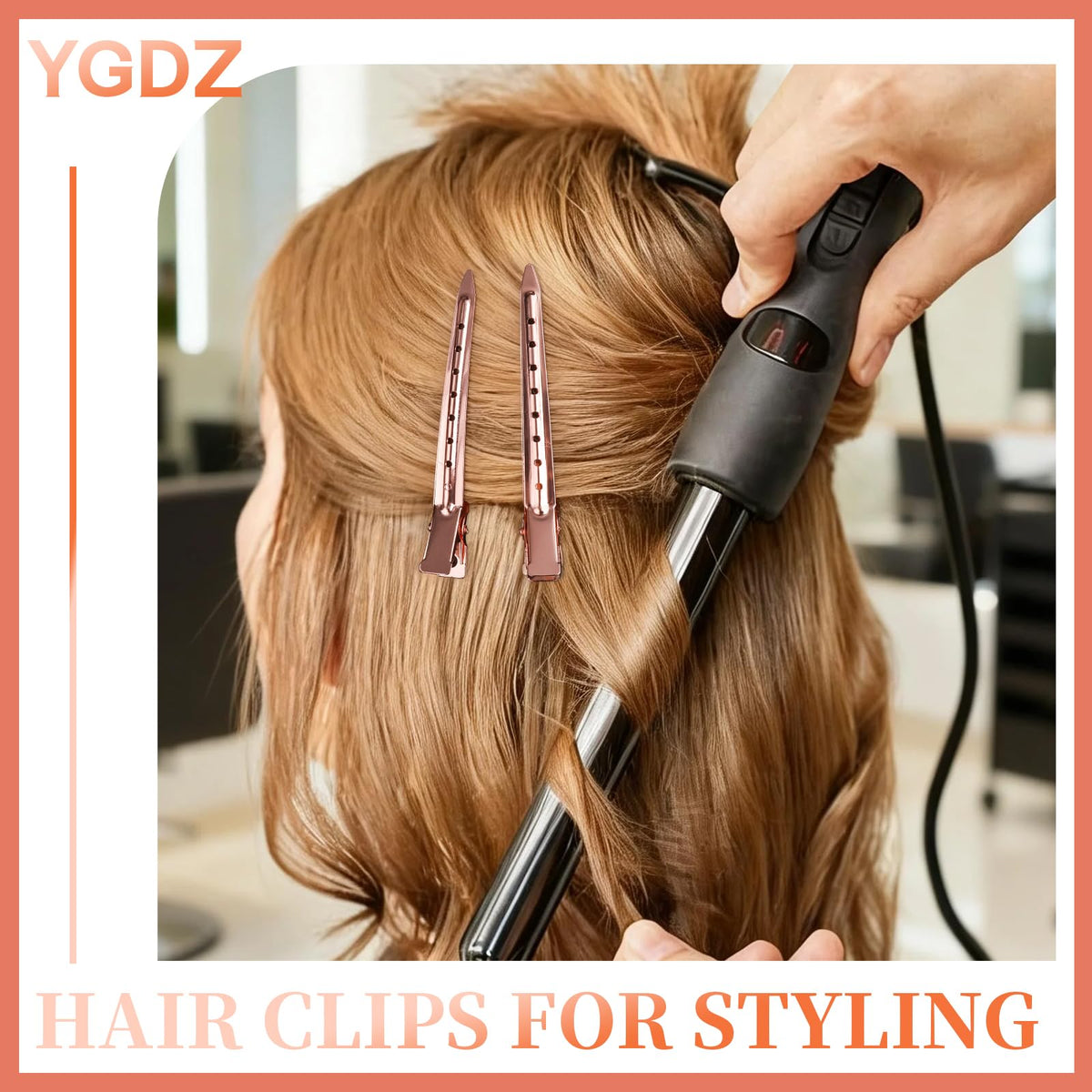 YGDZ clips holding a hair section demonstrating precise sectioning benefit