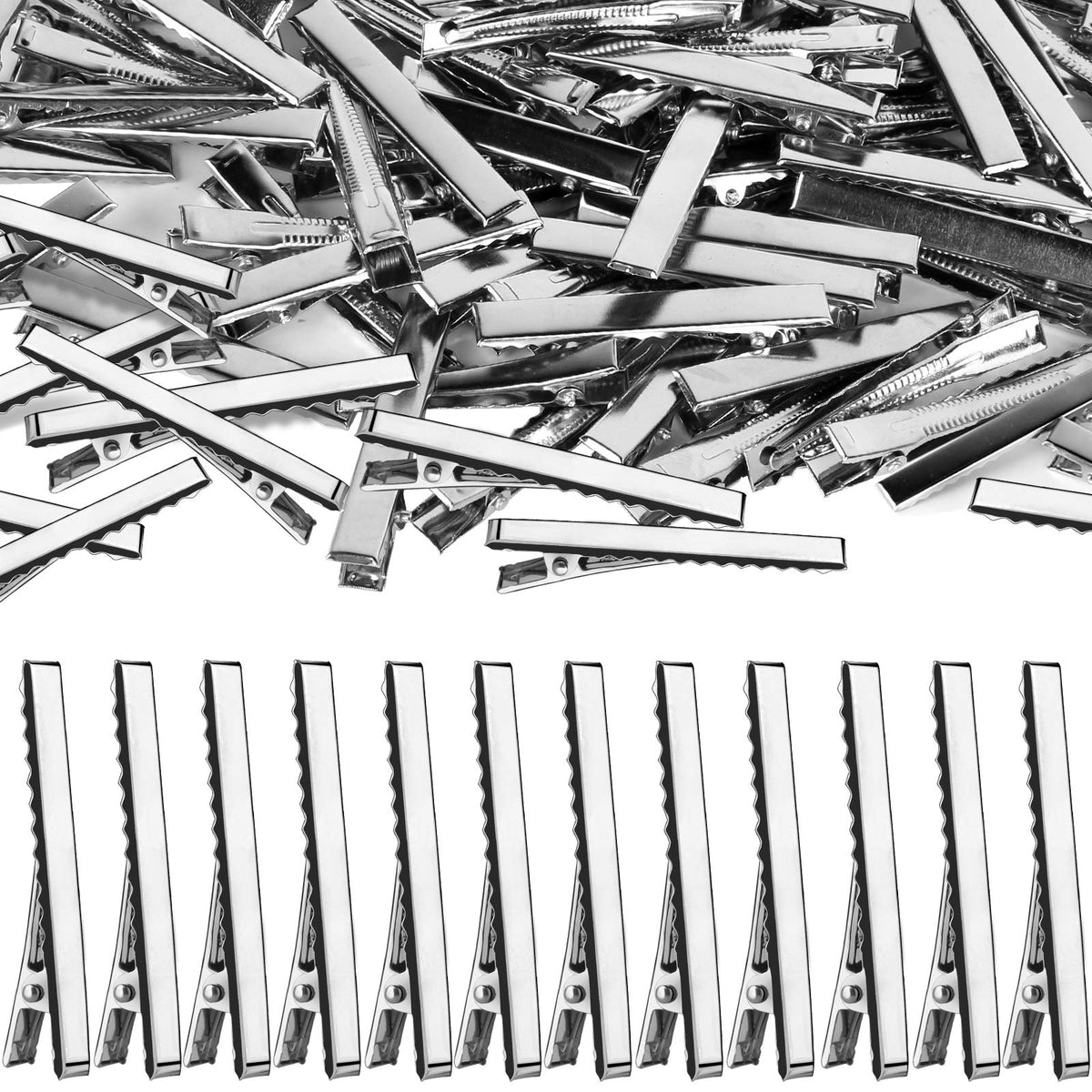 YGDZ front pack of 120 silver alligator clips showing quantity and convenience