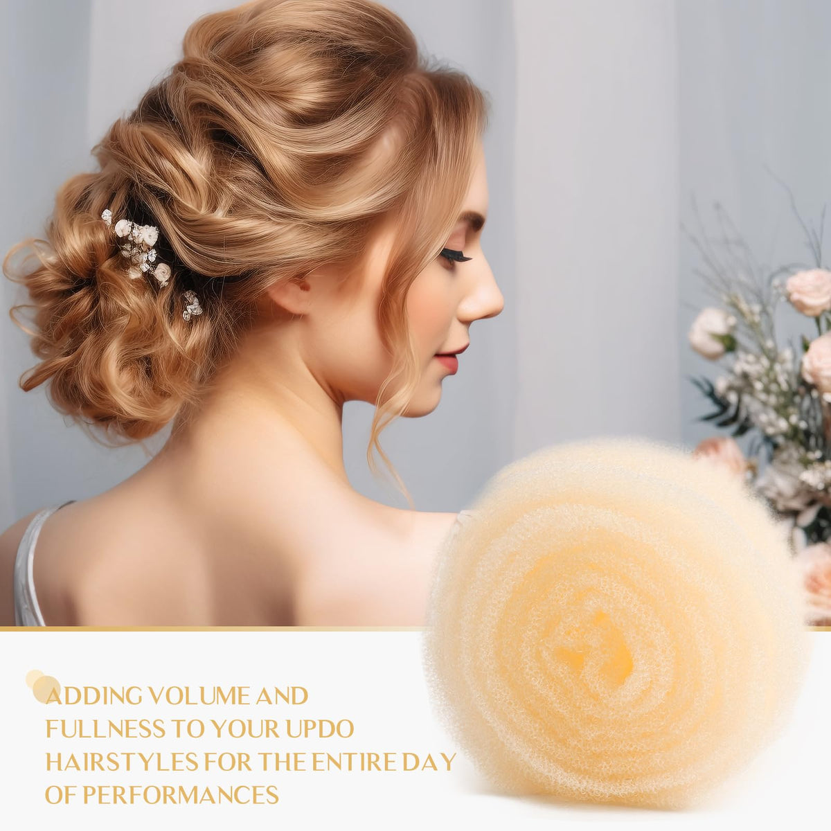 YGQQOY shaped filler rolled into a bun demonstrating quick volume creation