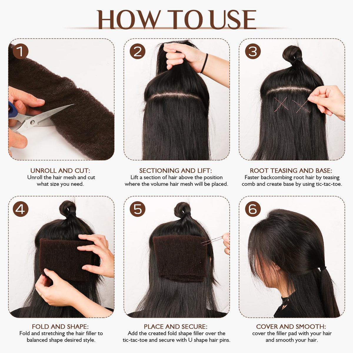 YGQQOY model creating bun with filler showing added volume and natural look