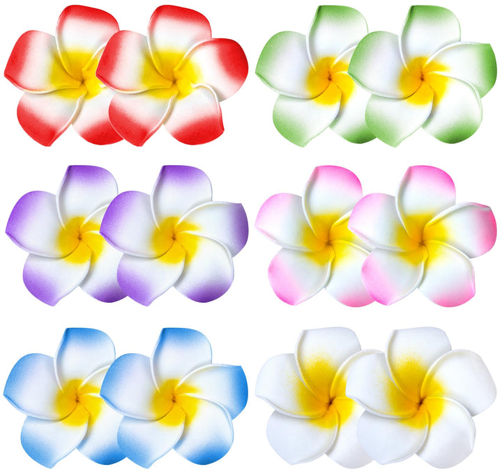 YHmall front packaging showing 24 colorful plumeria clips for easy party prep