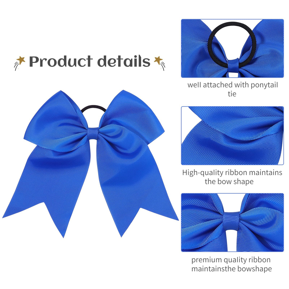 YHXX YLEN bow on ponytail in use, stays put during activity