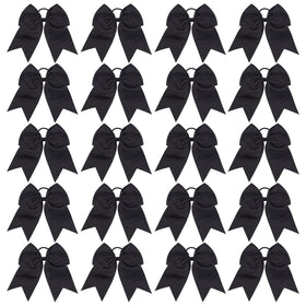 YHXX YLEN front pack of 20 black cheer bows showing quantity and presentation benefit