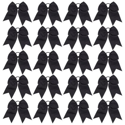 YHXX YLEN front pack of 20 black cheer bows showing quantity and presentation benefit