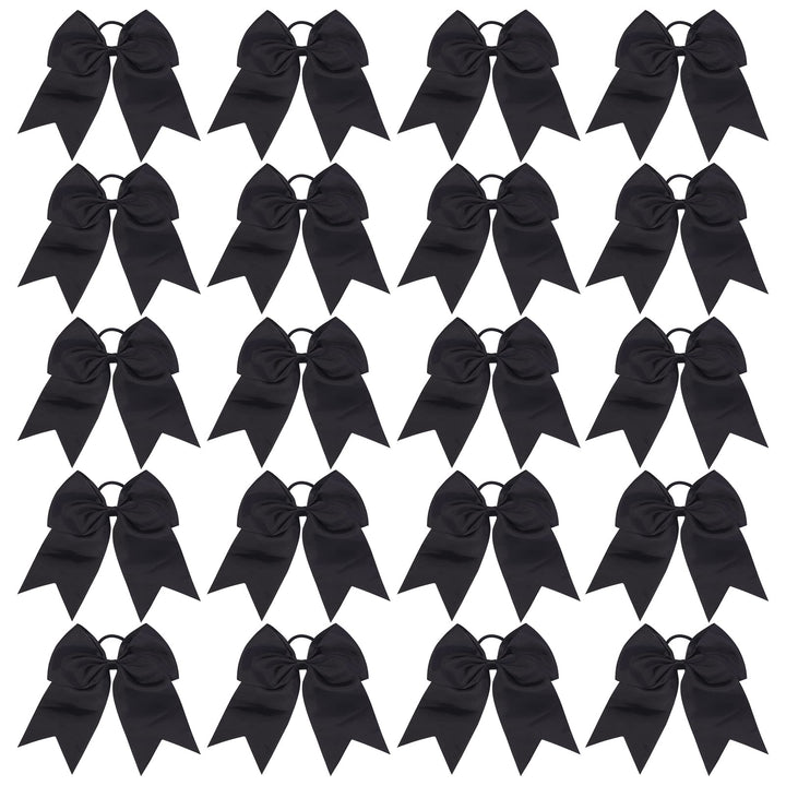 YHXX YLEN front pack of 20 black cheer bows showing quantity and presentation benefit