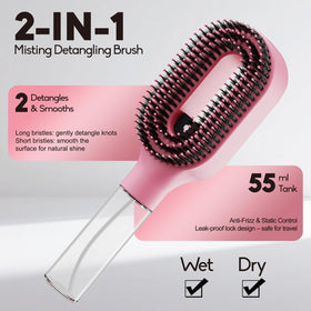 YIHKQDL close-up of flexible dual-length bristles for gentler detangling