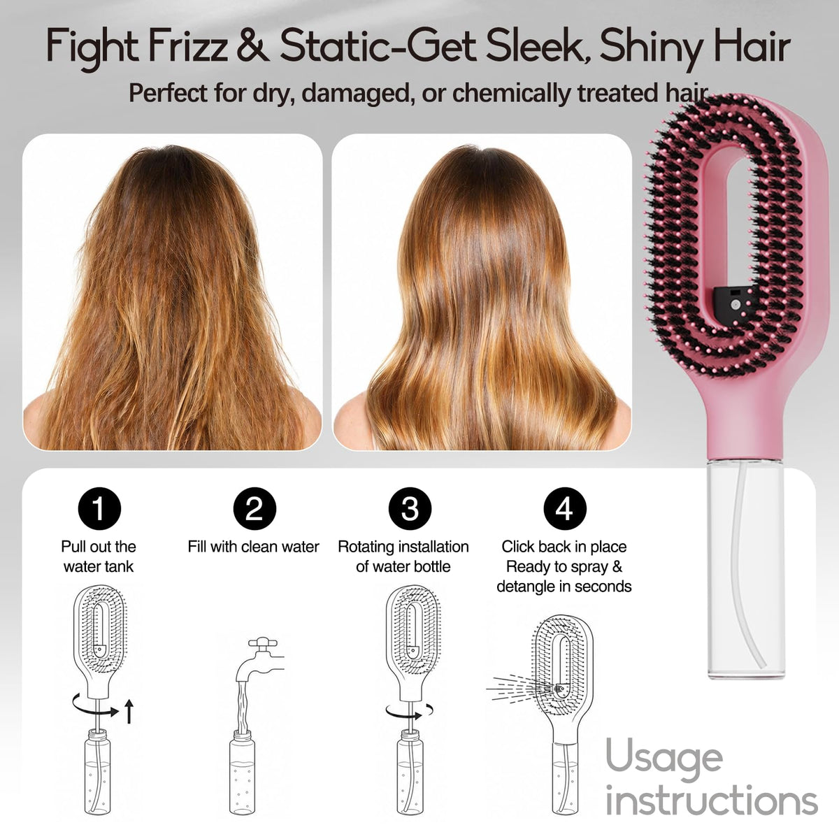 YIHKQDL styling a ponytail on dry hair for quick smoothing benefit